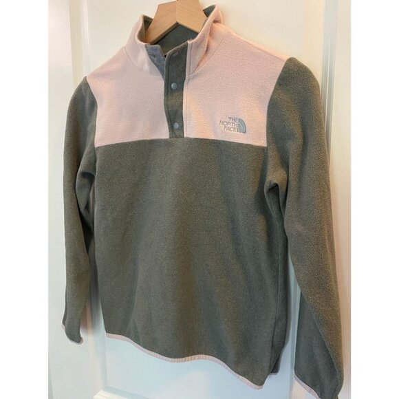 The North Face Glacier Quarter Snap Fleece Pullover Pink/Coral Girls Large YL - Picture 6 of 7